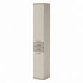 Badezimmer Hochschrank Taupe aus Spanplatte und MDF rechteckig mit 2 Türen 2 Schubladen 40 x 35 x 170 cm
