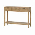 Konsolentisch mit 3 Schubladen Natur Massivholz rechteckig 120 x 35 x 85 cm