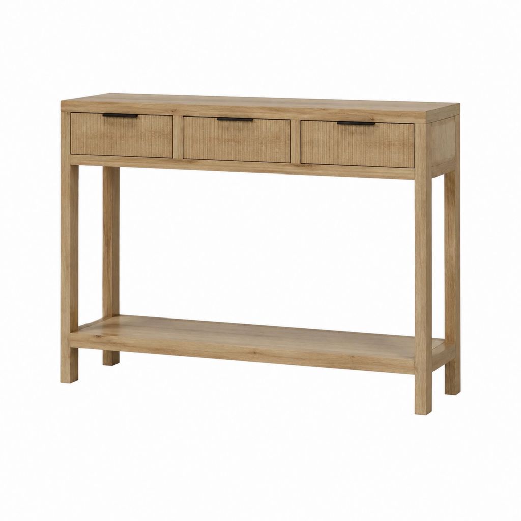 Konsolentisch mit 3 Schubladen Natur Massivholz rechteckig 120 x 35 x 85 cm