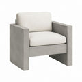 Garten-Loungesessel Grau aus Faserzement mit Polyesterkissen 78 x 78 x 75 cm