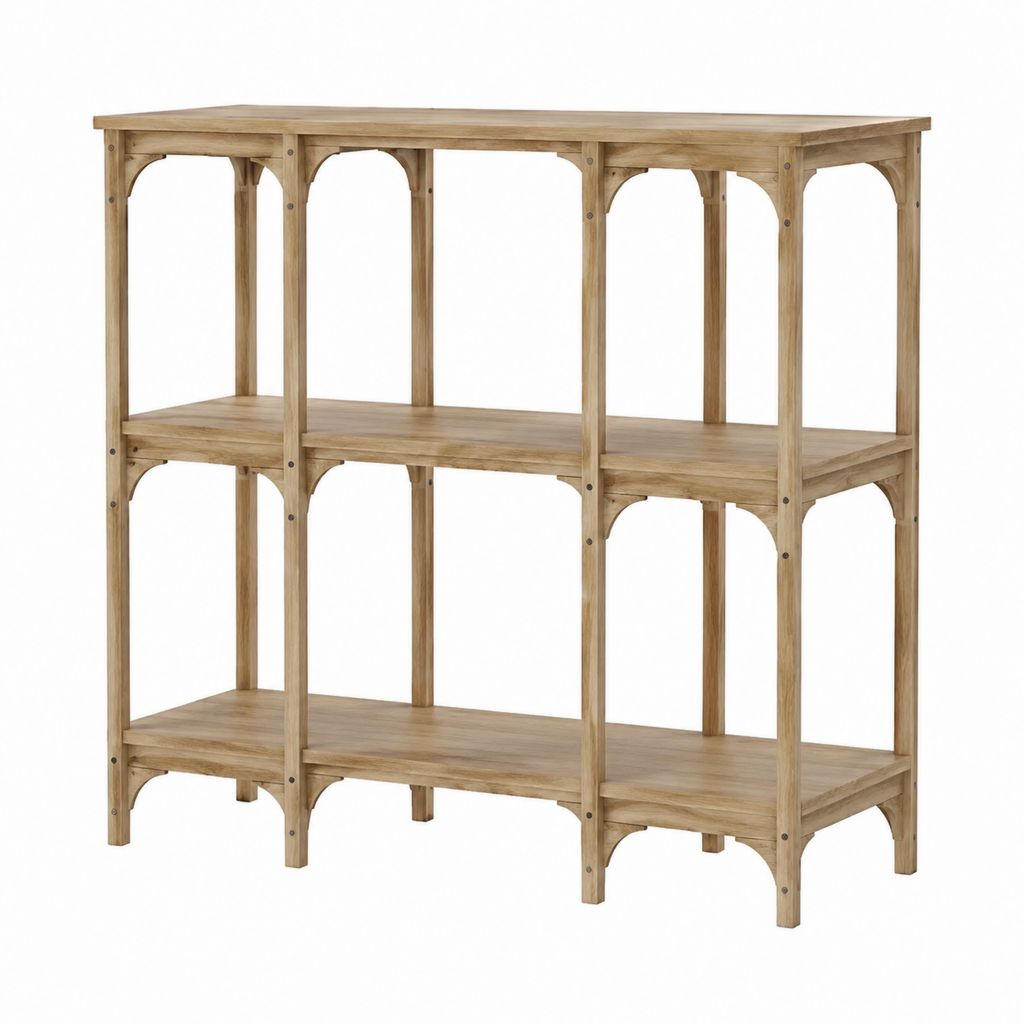 Standregal aus massivem Kiefernholz Natur 122 x 40 x 122 cm mit 3 Ablagen