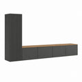 TV-Möbel Set Anthrazit Eicheoptik MDF rechteckig 230 x 40 x 180 cm