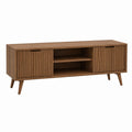 TV-Lowboard Walnuss MDF rechteckig mit Schiebetüren 160 x 40 x 60 cm
