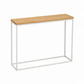 Konsolentisch Flurtisch Eiche Natur Weiß Stahl rechteckig 100 x 30 x 80 cm