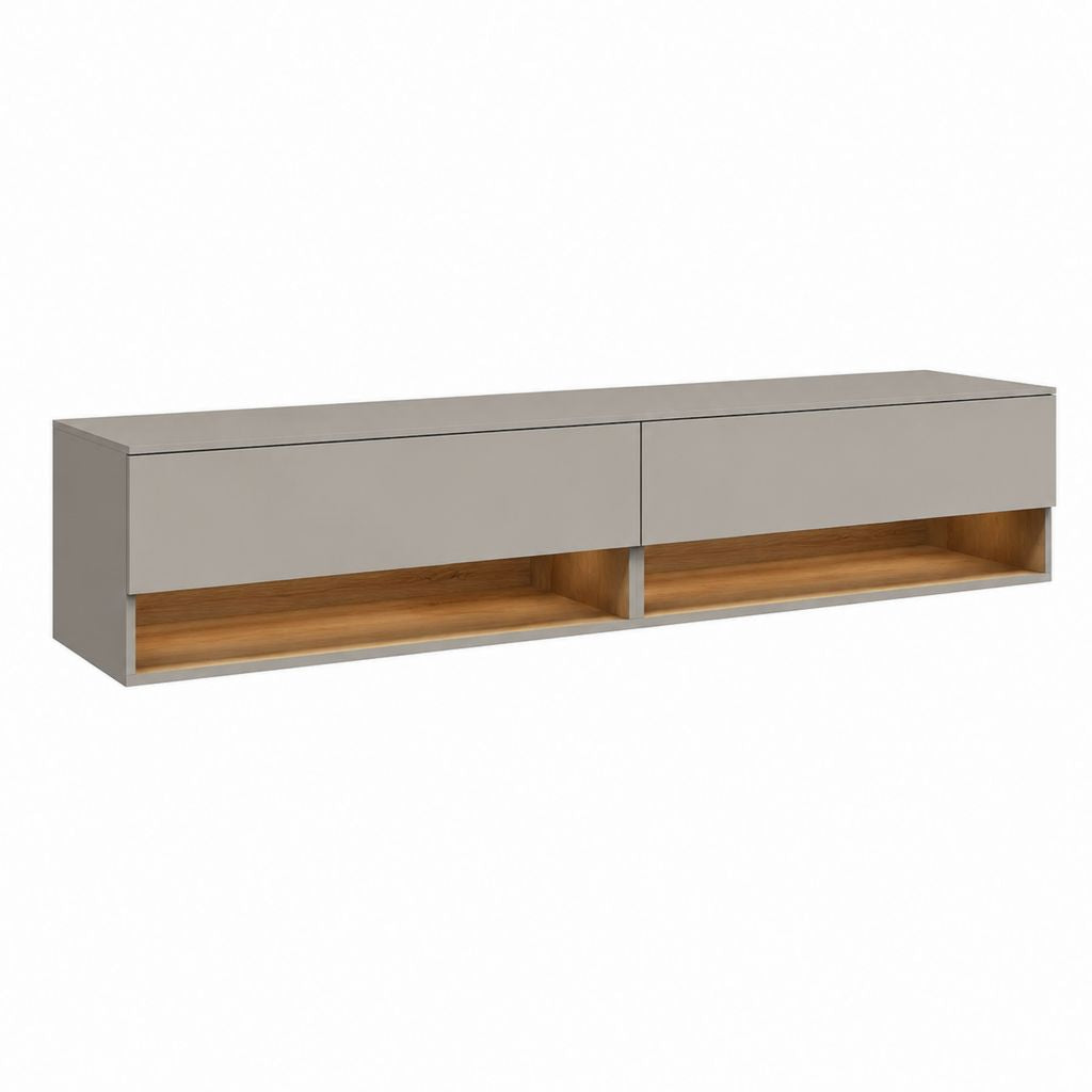 TV Lowboard Greige Walnussoptik Spanplatte rechteckig 180 x 40 x 45 cm